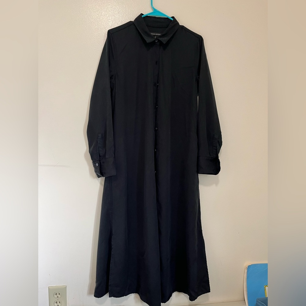Banana Republic Tencel Long Sleeve Long Shirt Dress Size M